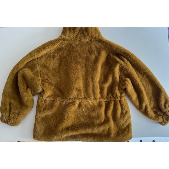 UO Mustard Faux Fur Teddy Jacket - Picture 3 of 6